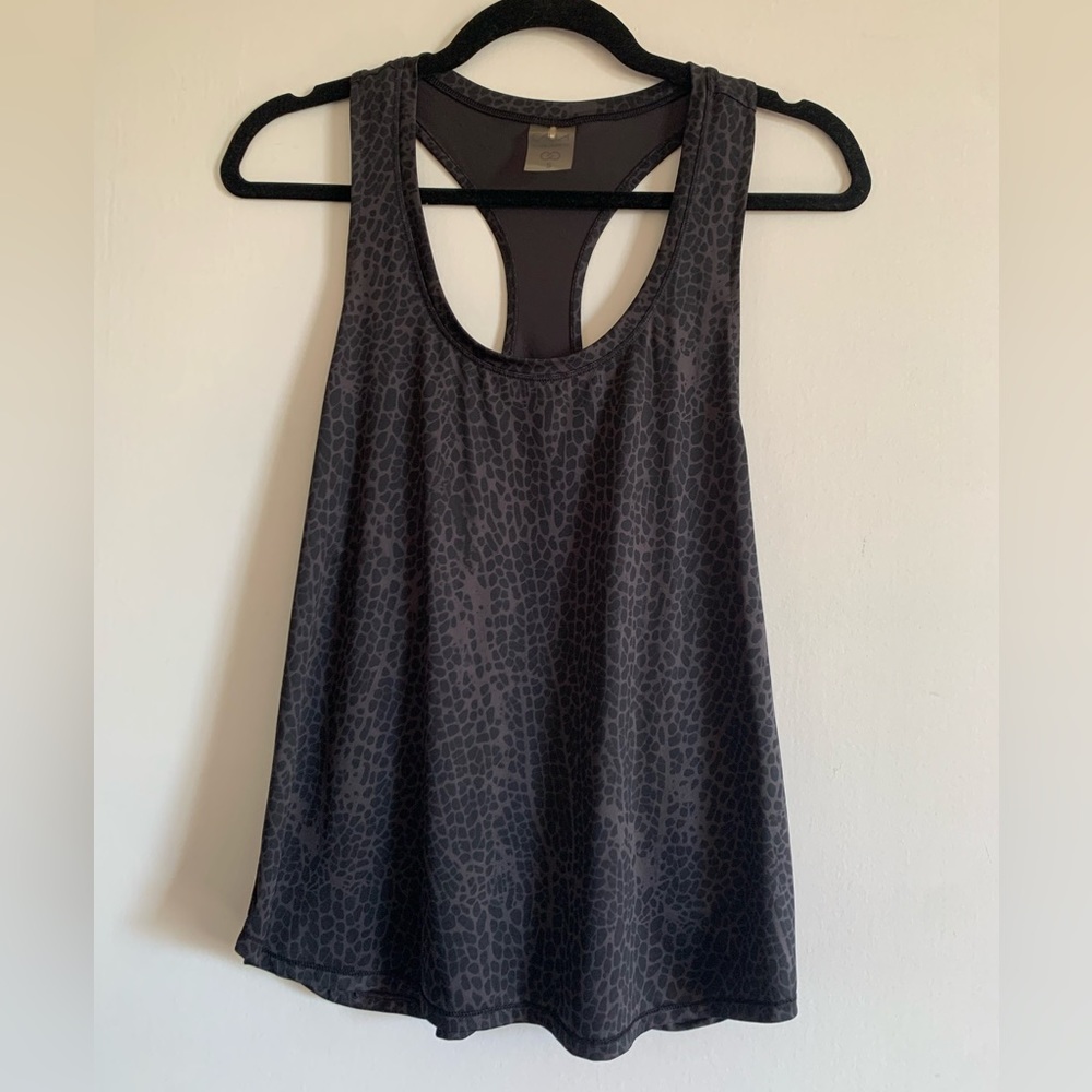 CALIA By Carrie Underwood Black/Gray Animal Print Athletic Racerback Tank Top - Picture 3 of 5